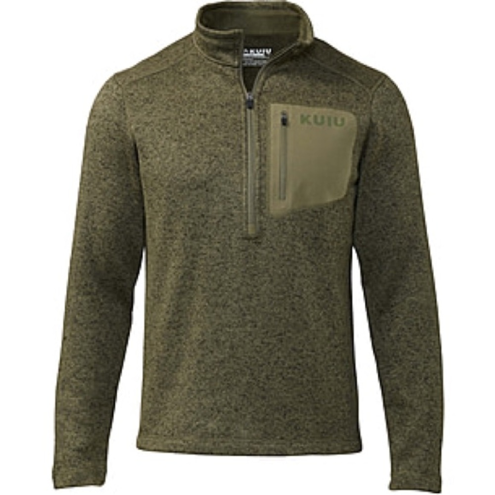 Men’s KUIU Base Camp Pullover Sweater- Verde green. Size Medium